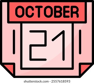 21 October Filled Style Icon Design