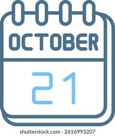 21 October Line Two Colour Icon