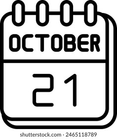 21 October Vector Line Icon Design