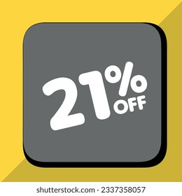 21% off per cent, percentage number in a colored circle, promotion, big sale, colorful background