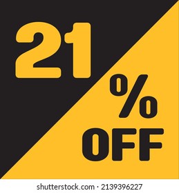 Up To 21% Off Special Offer sale sticker black and gold, vector illustration