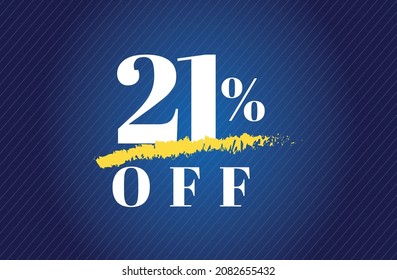 21% fuera de etiqueta veintiún por ciento descuento venta de viernes negro carta blanca fondo de gradiente azul