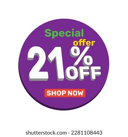 21% off vector illustration template design.
