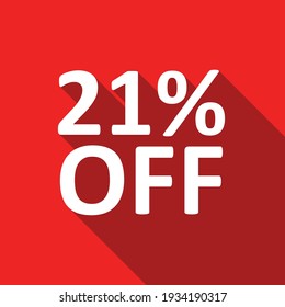 21% de texto blanco sobre fondo rojo