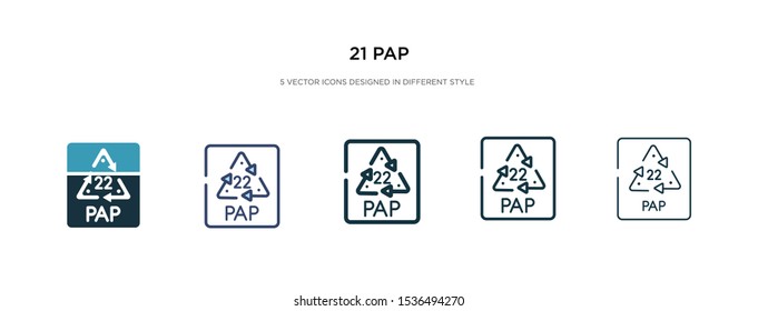 21 pap icon in different style vector illustration. two colored and black 21 pap vector icons designed in filled, outline, line and stroke style can be used for web, mobile, ui svg