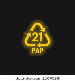 21 PAP yellow glowing neon icon svg