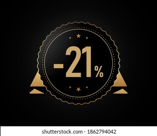 21 percent discount Badge design, 21% OFF Special Discount Offer