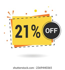 21 percent off. Vector design.