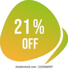 21 percent off vector green circle format off
