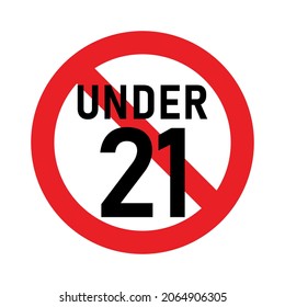 21 Plus Sign. Twenty One. For Adults Only. Age Restrictions, Censorship. Icon For Content, Movies, Alcohol, Night Clubs And Bars.