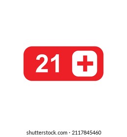 21 plus warning icon design vector illustration