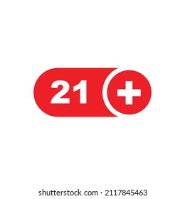 21 plus warning icon design vector illustration