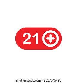 21 plus warning icon design vector illustration