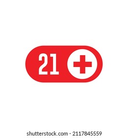 21 plus warning icon design vector illustration