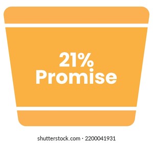 21% Promise Product Label Sign for product vector art illustration with stylish font and Golden White color