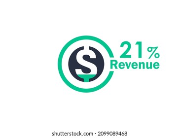 21% revenue design vector image