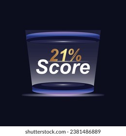 21% Score Sign Designed to catch the  and illustration  combination in blue Vector illustration background design.