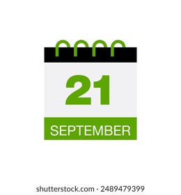 21 september calendar date icon vector eps