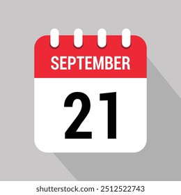 21 de septiembre Calendario Icono Diseño Objeto Vector