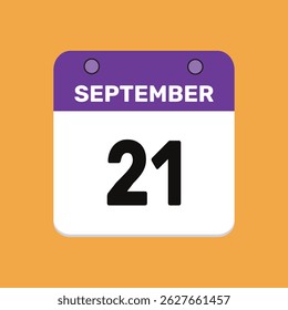 21 september calender icon text page monthly web design.