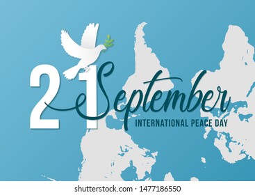 21 september international peace day with white dove