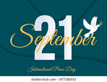 21 september international peace day with white pigeon