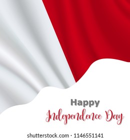 21 September, Malta Independence Day background in national flag color theme. Celebration banner with waving flag. Vector illustration