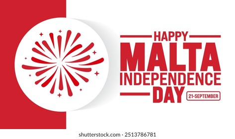 21 September Malta independence day fireworks background or banner design template. Holiday concept. Template for background, banner, card, poster, placard, design. eps 10