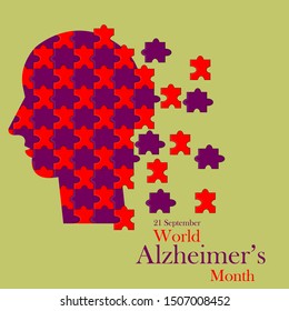 21 September World Alzheimer's Day illustration in vector file