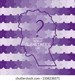 21 September World's Alzheimer's Day illustration in vector file 