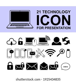21 Icono de tecnología para presentación