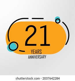 21 th anniversary event party. Vector illustration. numbers template for Celebrating.