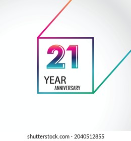21 th anniversary event party. Vector illustration. numbers template for Celebrating.