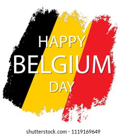 21 th of July. Happy National Day of Belgium. Creative Vector illustration, card, banner or poster for the Belgium National Day. Vector illustration