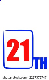 21. Ordinale Zahlen, die Vektorgrafik mit fantastischer Schriftart und blauer roter Farbe zählen - 21. Jubiläum - glücklicher Geburtstag