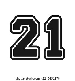 21 V44 Typografie Patch Streetwear, Urban Design Black Colors Patch Commercial Use