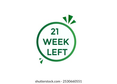 21 week left, icon, stile, timer, countdown, clock, time,  background, template, 21 week left countdown, sticker, left banner, business, sale, label button

