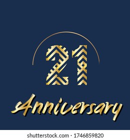 21 años de celebración, diseño vectorial para celebraciones, tarjetas de invitación y tarjetas de felicitación