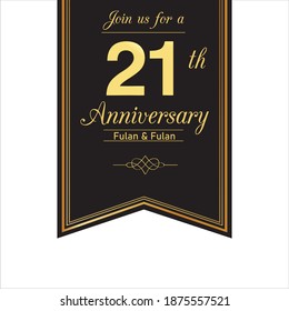 21 Year Anniversary celebration Vector Template Design Illustration