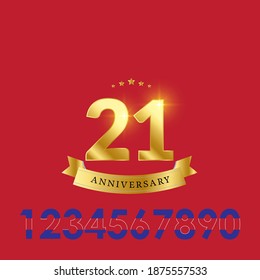 21 Year Anniversary celebration Vector Template Design Illustration