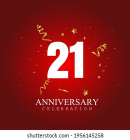 21 year anniversary celebration, vector design for celebrations, invitation cards and greeting cards