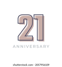 21 Year Anniversary Celebration Vector. Happy Anniversary Greeting Celebrates Template Design Illustration