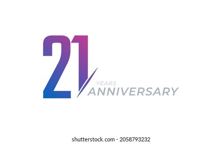 21 Year Anniversary Celebration Vector. Happy Anniversary Greeting Celebrates Template Design Illustration