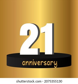 21 year anniversary celebration, vector design for celebrations, invitation cards and greeting cards