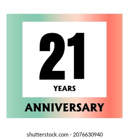 21 year anniversary celebration, vector design for celebrations, invitation cards and greeting cards