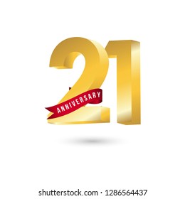 21 Year Anniversary Vector Template Design Illustration
