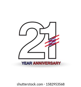 21 Year Anniversary Vector Template Design Illustration