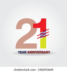 21 Year Anniversary Vector Template Design Illustration