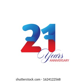 21 Year Anniversary Vector Template Design Illustration