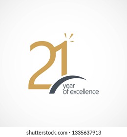 21 Year of Excellence Vector Template Design Illustration